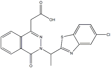 3-[1-(5-クロロ-2-ベンゾチアゾリル)エチル]-3,4-ジヒドロ-4-オキソフタラジン-1-酢酸 化学構造式