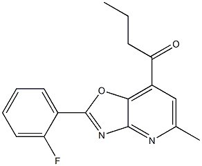 2-(2-Fluorophenyl)-7-butanoyl-5-methyloxazolo[4,5-b]pyridine 结构式