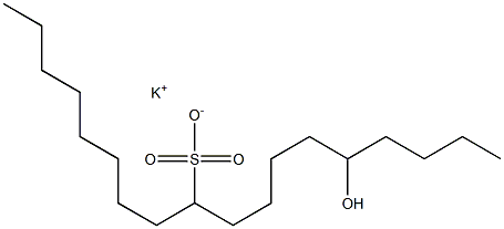 14-Hydroxyoctadecane-9-sulfonic acid potassium salt,,结构式