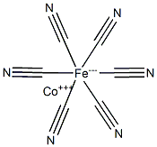 ヘキサシアノ鉄(III)酸コバルト(III) 化学構造式