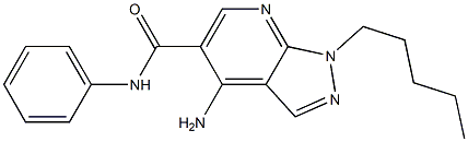 1-Pentyl-4-amino-N-phenyl-1H-pyrazolo[3,4-b]pyridine-5-carboxamide,,结构式