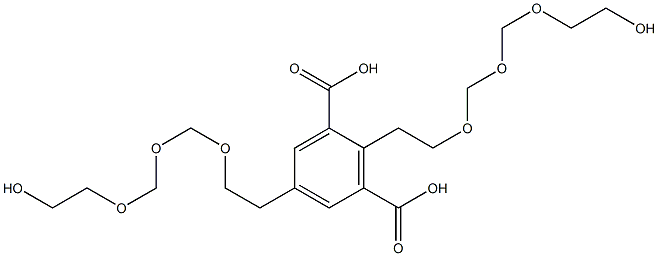 2,5-ビス(9-ヒドロキシ-3,5,7-トリオキサノナン-1-イル)イソフタル酸 化学構造式