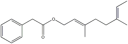 Phenylacetic acid 3,6-dimethyl-2,6-octadienyl ester Structure