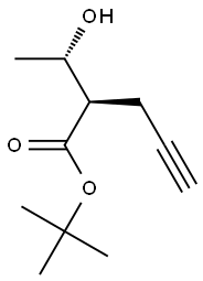 (2R,3S)-3-ヒドロキシ-2-(2-プロピニル)酪酸tert-ブチル 化学構造式