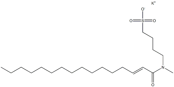 4-[N-(2-ヘキサデセノイル)-N-メチルアミノ]-1-ブタンスルホン酸カリウム 化学構造式