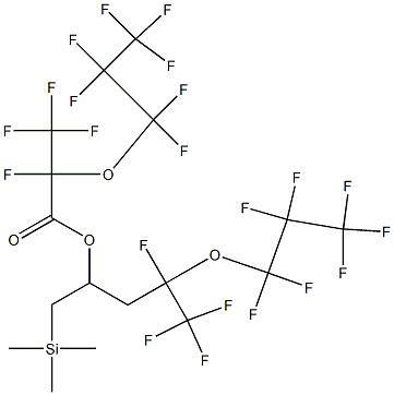 2,3,3,3-テトラフルオロ-2-(ヘプタフルオロプロポキシ)プロパン酸[1-[[トリメチルシリル]メチル]-3,4,4,4-テトラフルオロ-3-(ヘプタフルオロプロポキシ)ブチル] 化学構造式