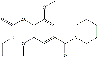 Carbonic acid ethyl 2,6-dimethoxy-4-(piperidinocarbonyl)phenyl ester 结构式