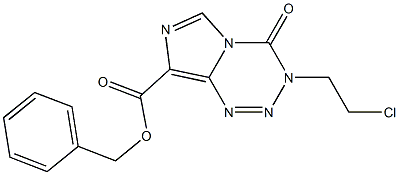 3-(2-クロロエチル)-3,4-ジヒドロ-4-オキソイミダゾ[5,1-d]-1,2,3,5-テトラジン-8-カルボン酸ベンジル 化学構造式