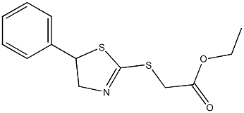 (5-Phenyl-2-thiazolin-2-ylthio)acetic acid ethyl ester,,结构式