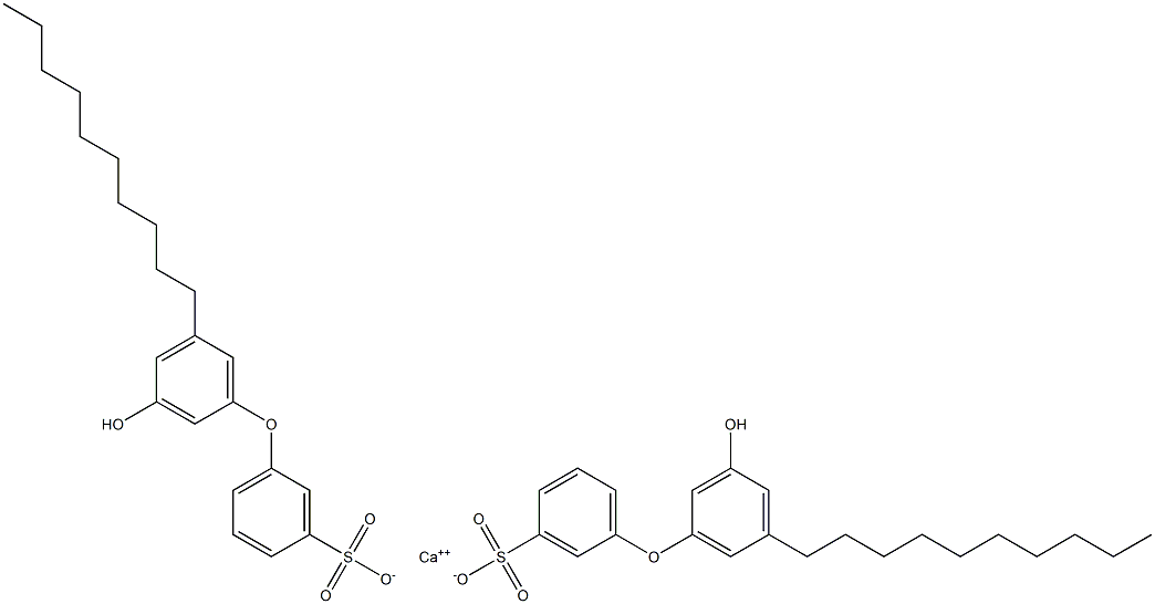 Bis(3'-hydroxy-5'-decyl[oxybisbenzene]-3-sulfonic acid)calcium salt,,结构式