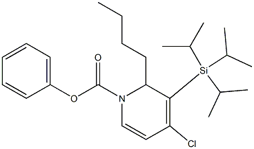 4-Chloro-1,2-dihydro-2-butyl-3-(triisopropylsilyl)pyridine-1-carboxylic acid phenyl ester Struktur
