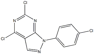 1-(4-Chlorophenyl)-4,6-dichloro-1H-pyrazolo[3,4-d]pyrimidine,,结构式