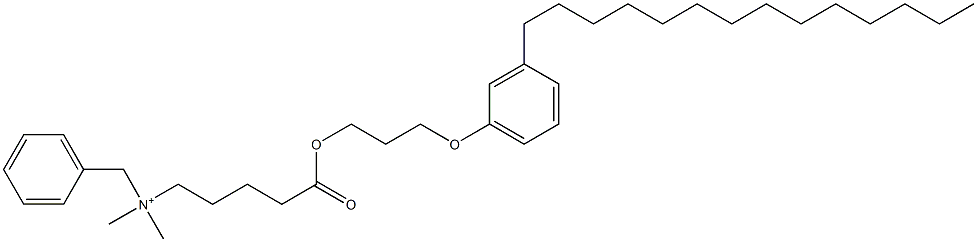 N,N-Dimethyl-N-benzyl-N-[4-[[3-(3-tetradecylphenyloxy)propyl]oxycarbonyl]butyl]aminium Structure