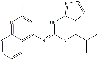 1-Isobutyl-2-(2-methyl-4-quinolyl)-3-(2-thiazolyl)guanidine Structure