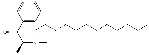 N,N-ジメチル-N-[(1S,2R)-1-メチル-2-ヒドロキシ-2-フェニルエチル]ドデカン-1-アミニウム 化学構造式