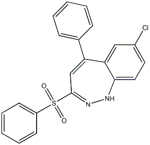 7-Chloro-5-phenyl-3-(phenylsulfonyl)-1H-1,2-benzodiazepine,,结构式