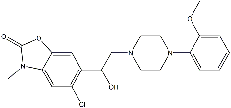 5-Chloro-3-methyl-6-[2-[4-[2-methoxyphenyl]piperazin-1-yl]-1-hydroxyethyl]benzoxazol-2(3H)-one,,结构式