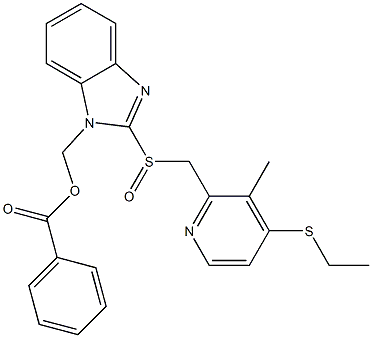 1-Benzoyloxymethyl-2-[(3-methyl-4-ethylthio-2-pyridinyl)methylsulfinyl]-1H-benzimidazole,,结构式