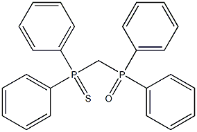 [(ジフェニルホスフィニル)メチル]ジフェニルホスフィンスルフィド 化学構造式