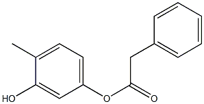 フェニル酢酸3-ヒドロキシ-4-メチルフェニル 化学構造式