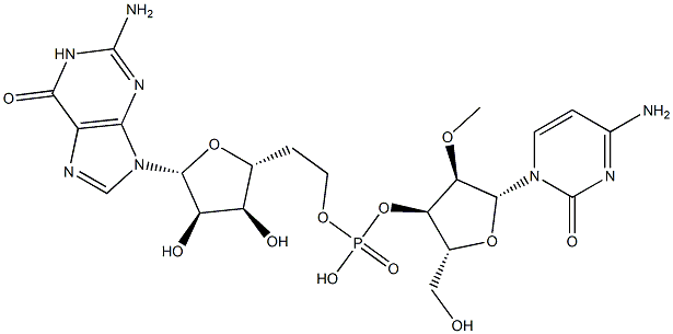 3'-O-[5'-Guanosyl(methyl)phosphono]-2'-O-methylcytidine,,结构式