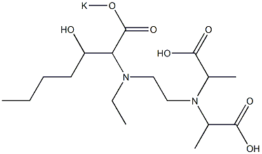 3-[1-(ポタシオオキシカルボニル)エチル]-6-(2-ヒドロキシヘキシル)-3,6-ジアザ-2,7-ジメチルオクタン二酸 化学構造式