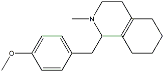 1,2,3,4,5,6,7,8-オクタヒドロ-1-(4-メトキシベンジル)-2-メチルイソキノリン 化学構造式