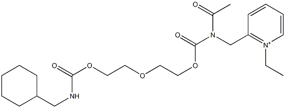 2-[N-Acetyl-N-[2-[2-[(cyclohexylmethyl)carbamoyloxy]ethoxy]ethoxycarbonyl]aminomethyl]-1-ethylpyridinium Struktur