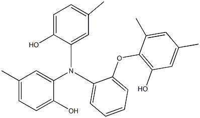 N,N-Bis(2-hydroxy-5-methylphenyl)-2-(6-hydroxy-2,4-dimethylphenoxy)benzenamine,,结构式