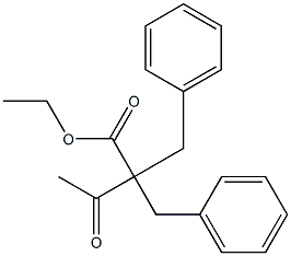 2,2-ジベンジル-3-オキソブタン酸エチル 化学構造式