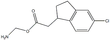 1-アミノメチル-5-クロロ-2,3-ジヒドロ-1H-インデン-1-酢酸 化学構造式