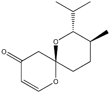 (6R,8R,9S)-9-メチル-8-イソプロピル-1,7-ジオキサスピロ[5.5]ウンデカ-2-エン-4-オン 化学構造式