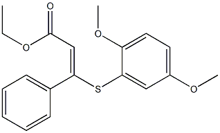 (E)-3-(2,5-Dimethoxyphenylthio)-3-phenylpropenoic acid ethyl ester,,结构式