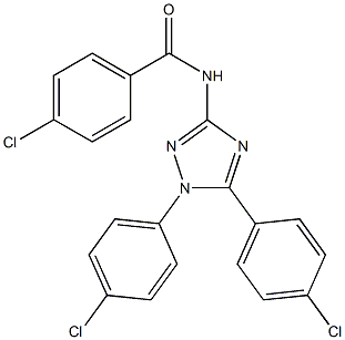 1-(4-Chlorophenyl)-5-(4-chlorophenyl)-3-((4-chlorobenzoyl)amino)-1H-1,2,4-triazole,,结构式