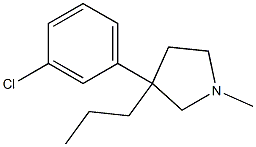 3-(m-Chlorophenyl)-1-methyl-3-propylpyrrolidine 结构式