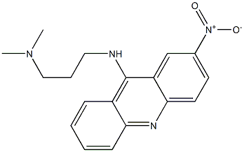 2-ニトロ-N-[3-(ジメチルアミノ)プロピル]アクリジン-9-アミン 化学構造式
