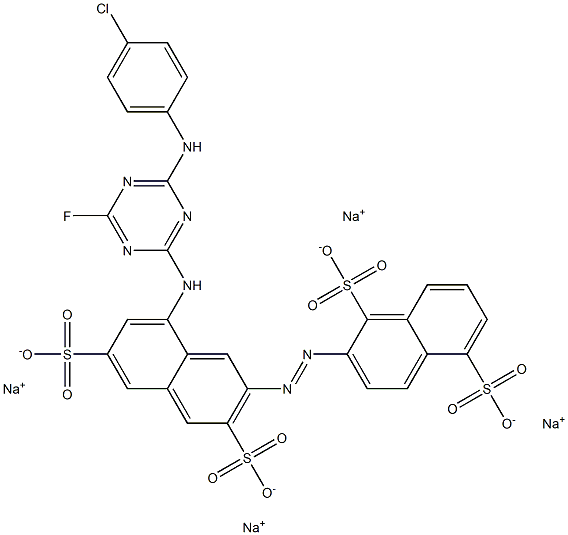 5'-[4-(p-Chloroanilino)-6-fluoro-1,3,5-triazin-2-ylamino]-(2,3'-azobisnaphthalene)-1,2',5,7'-tetrasulfonic acid tetrasodium salt