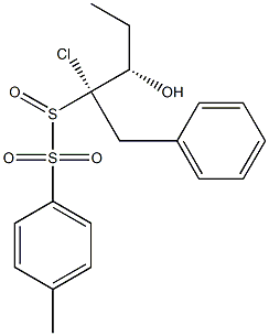 (1S,2S)-1-クロロ-1-ベンジル-1-(トシルスルフィニル)ブタン-2-オール 化学構造式