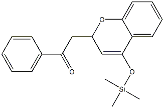 2-(2-オキソ-2-フェニルエチル)-4-(トリメチルシリルオキシ)-2H-1-ベンゾピラン 化学構造式