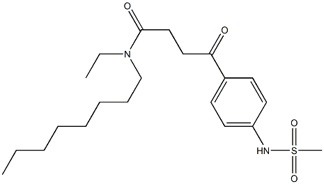 N-Ethyl-N-octyl-4-(4-methylsulfonylaminophenyl)-4-oxobutyramide,,结构式
