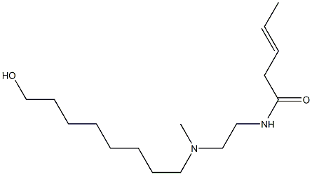 N-[2-[N-(8-ヒドロキシオクチル)-N-メチルアミノ]エチル]-3-ペンテンアミド 化学構造式