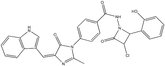 4-[[4,5-Dihydro-4-[(1H-indol-3-yl)methylene]-2-methyl-5-oxo-1H-imidazol]-1-yl]-N-[3-chloro-4-oxo-2-(2-hydroxyphenyl)azetidin-1-yl]benzamide