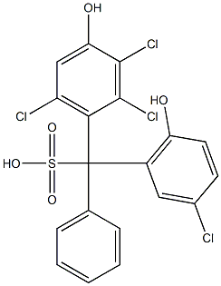 (3-Chloro-6-hydroxyphenyl)(2,3,6-trichloro-4-hydroxyphenyl)phenylmethanesulfonic acid Structure