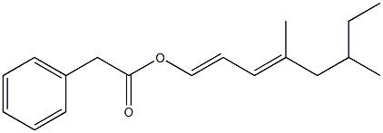 Phenylacetic acid 4,6-dimethyl-1,3-octadienyl ester Structure