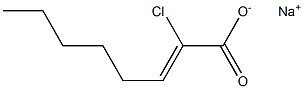 2-クロロ-2-オクテン酸ナトリウム 化学構造式