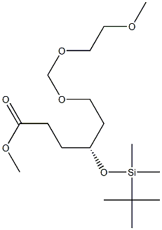 (R)-4-(tert-ブチルジメチルシロキシ)-6-[(2-メトキシエトキシ)メトキシ]ヘキサン酸メチル 化学構造式