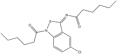 5-Chloro-1-hexanoyl-3(1H)-hexanoylimino-2,1-benzisothiazole Struktur