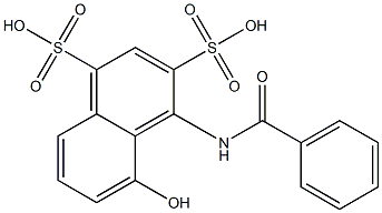 5-Hydroxy-4-(benzoylamino)-1,3-naphthalenedisulfonic acid Struktur