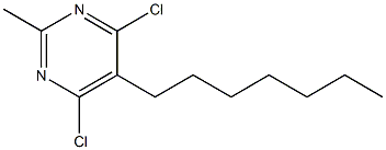 4,6-ジクロロ-5-ヘプチル-2-メチルピリミジン 化学構造式