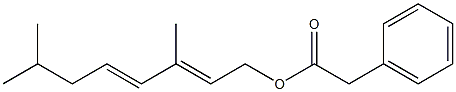 Phenylacetic acid 3,7-dimethyl-2,4-octadienyl ester Structure